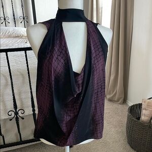 Robert Rodriguez Black and Purple Halter Blouse